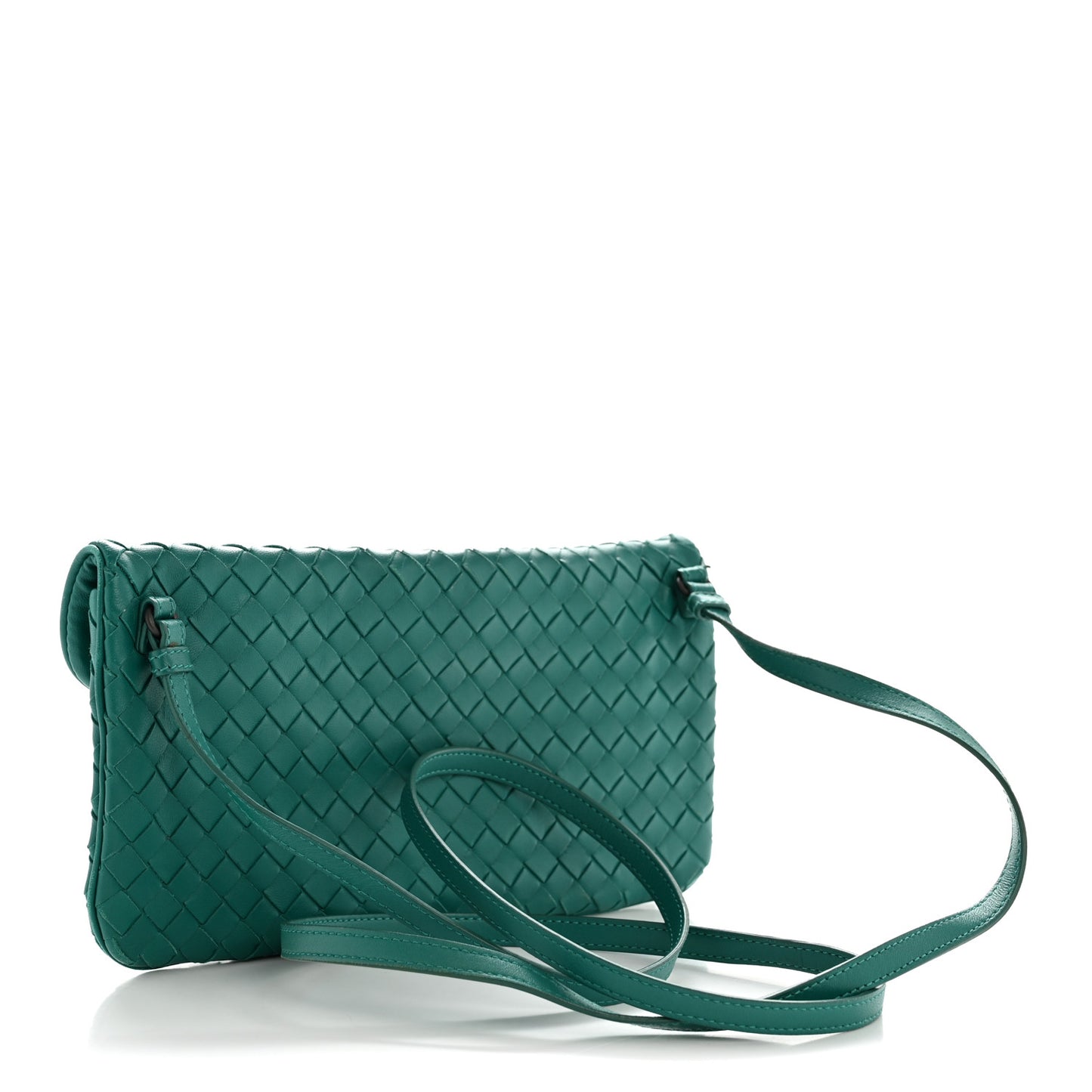 Nappa Intrecciato Flap Crossbody Mallard