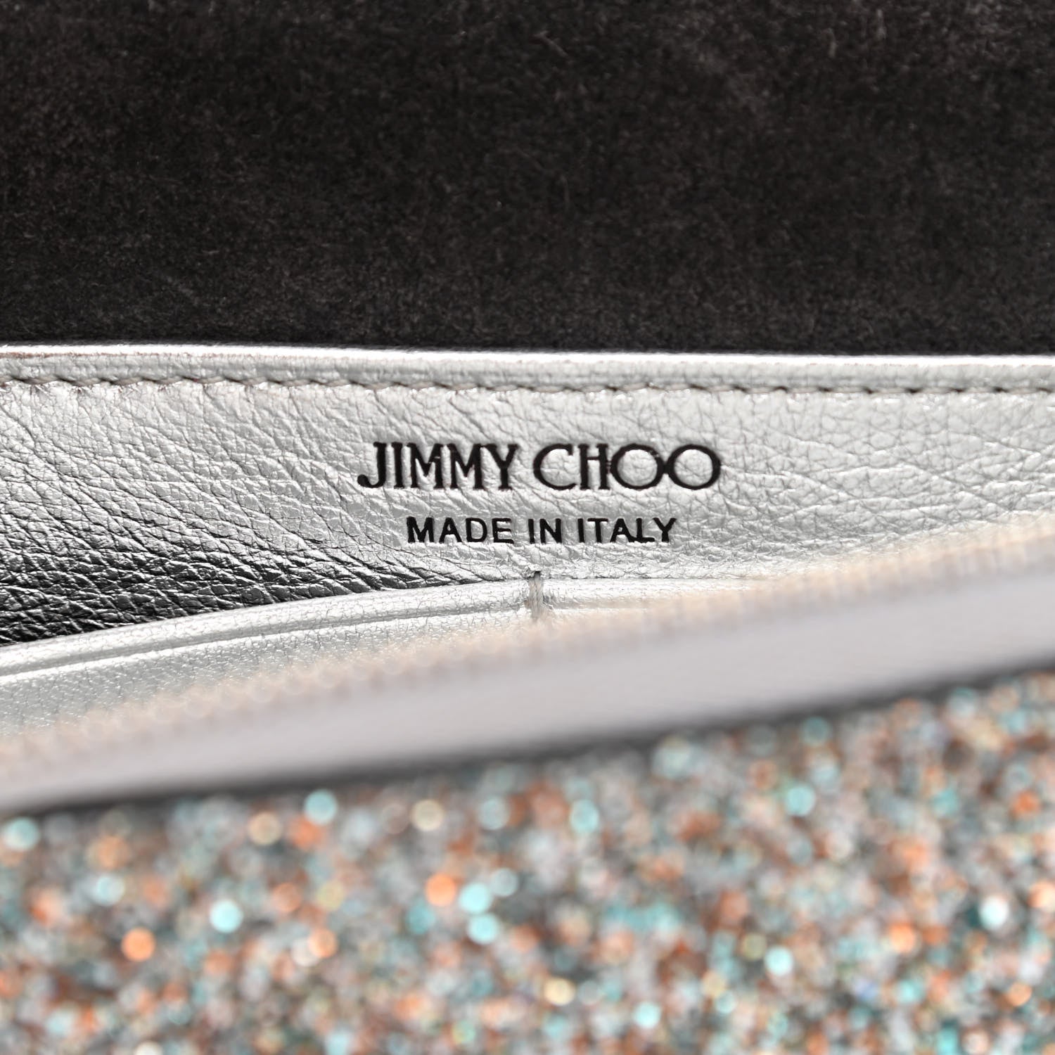 Jimmy Choo Glitter Palace Wallet On Chain Silver Multicolor 6 of 7