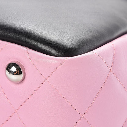 Chanel Calfskin Quilted Large Cambon Bowler Pink Black 13 of 14
