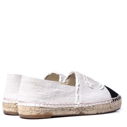 Chanel Linen CC Espadrilles 36 Beige Black 3 of 6
