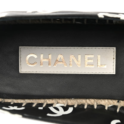 Chanel Lambskin Printed CC Espadrilles 39 Black White 8 of 10