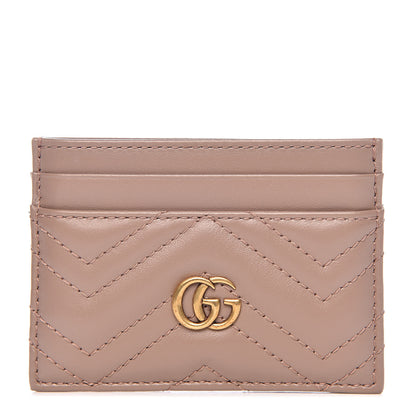 Gucci Calfskin Matelasse GG Marmont Card Holder Porcelain Rose 1 of 6