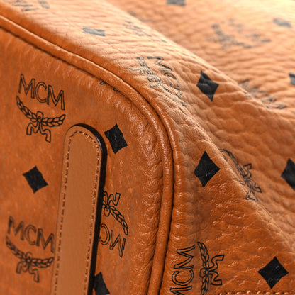 MCM Visetos Medium Liz Reversible Shopper Tote Cognac 10 of 18