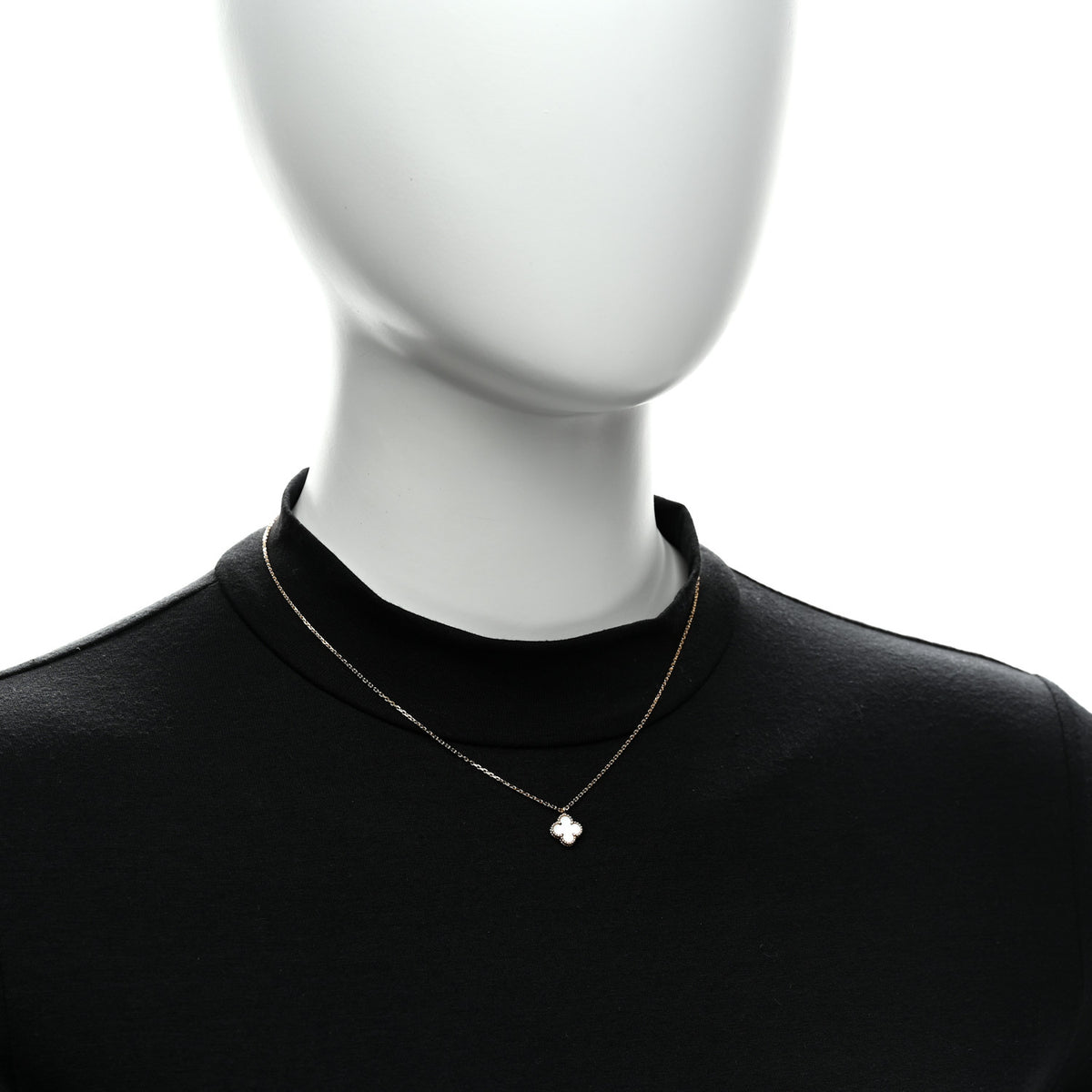 18K Yellow Gold Mother of Pearl Sweet Alhambra Pendant Necklace