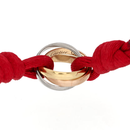 Cartier 18K Pink Yellow White Gold Trinity Cord Bracelet Red 3 of 5