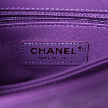Chanel Caviar Quilted Mini Coco Handle Flap Purple 6 of 10