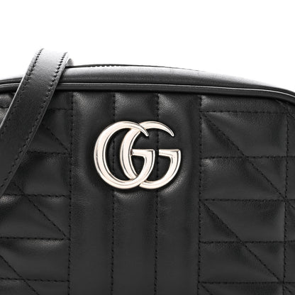 Gucci Calfskin Matelasse Aria GG Marmont Chain Shoulder Bag Black 7 of 12