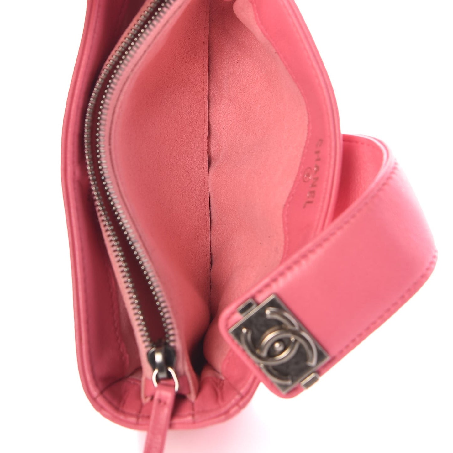 Lambskin Quilted Mini Boy Phone Holder Clutch Pink