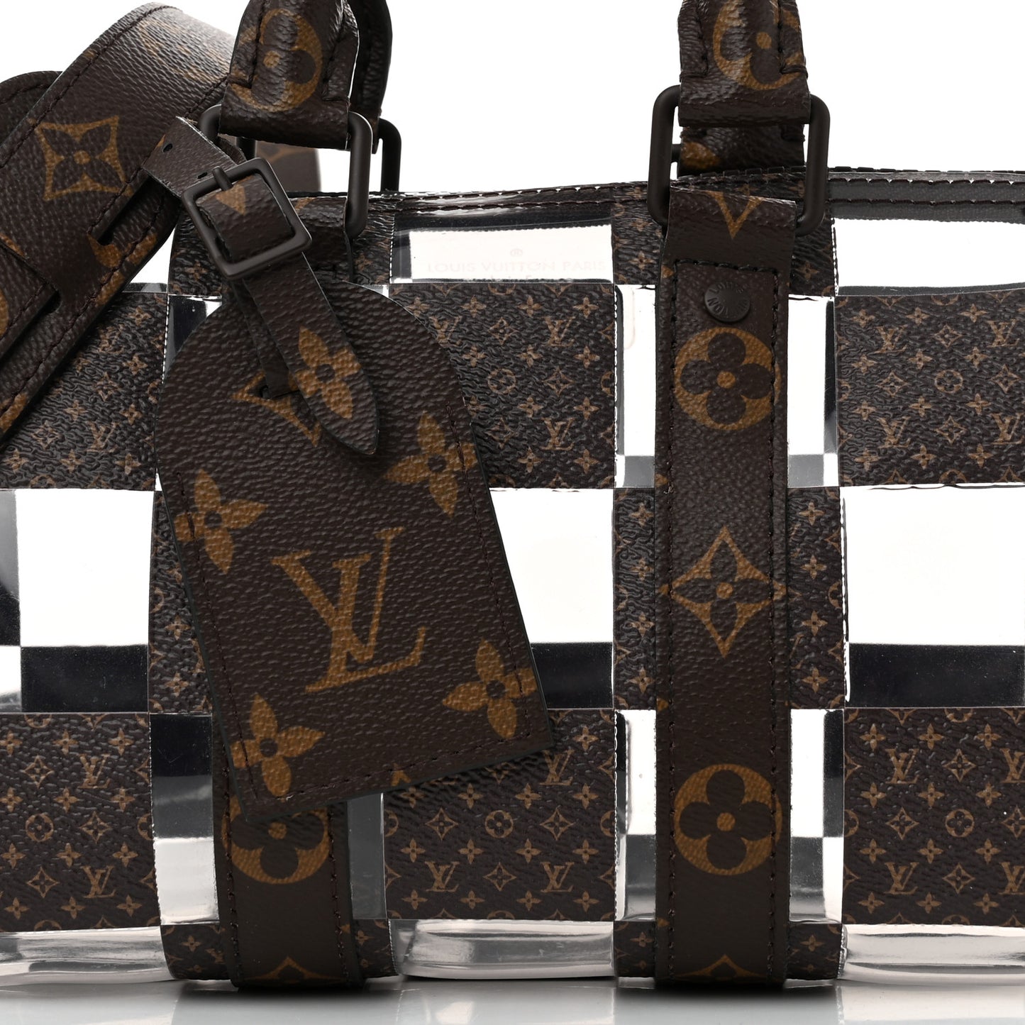 PVC Monogram Chess Keepall Bandouliere 25
