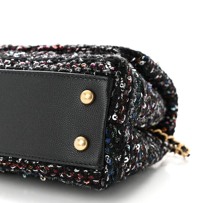 Chanel Tweed Sequin Mini Coco Handle Flap Black 10 of 10