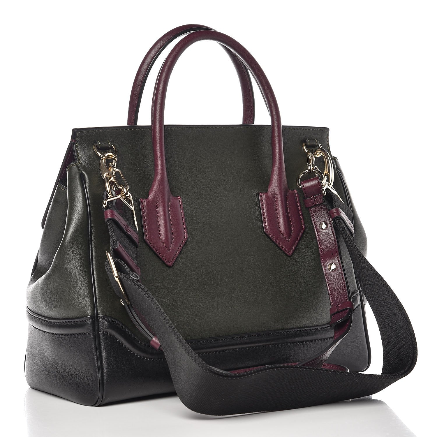 Versace Vitello Large Palazzo Empire Bag Burgundy Army Nero Black 6 of 12