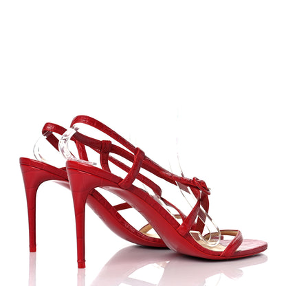Christian Louboutin Calfskin Alligator Embossed Selima 85 Sandals 40 Loubi 4 of 7