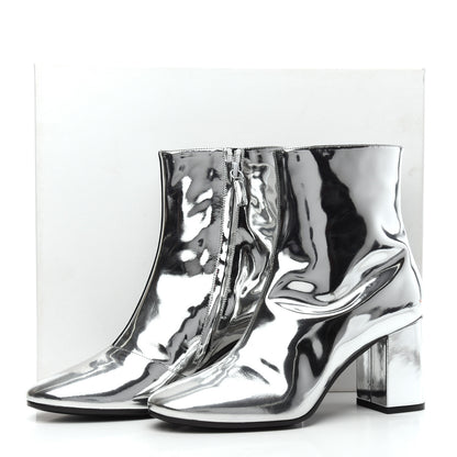 Balenciaga Miroir Calfskin Ankle Booties 40 Argent 7 of 7