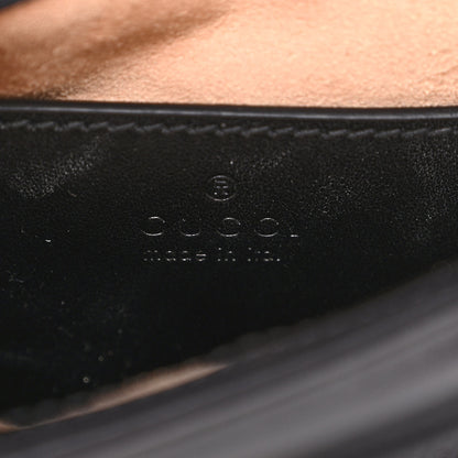 Gucci Calfskin Matelasse Mini GG Marmont Top Handle Shoulder Bag Black 6 of 12