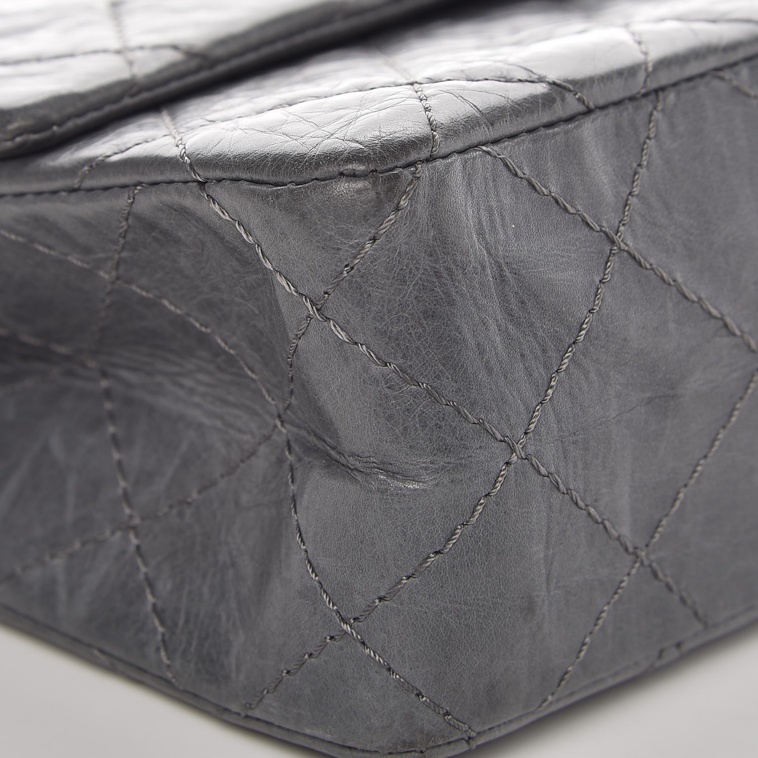 Chanel Aged Calfskin Quilted 50th Anniversary 2.55 Reissue Flap 226 Grey 11 of 13