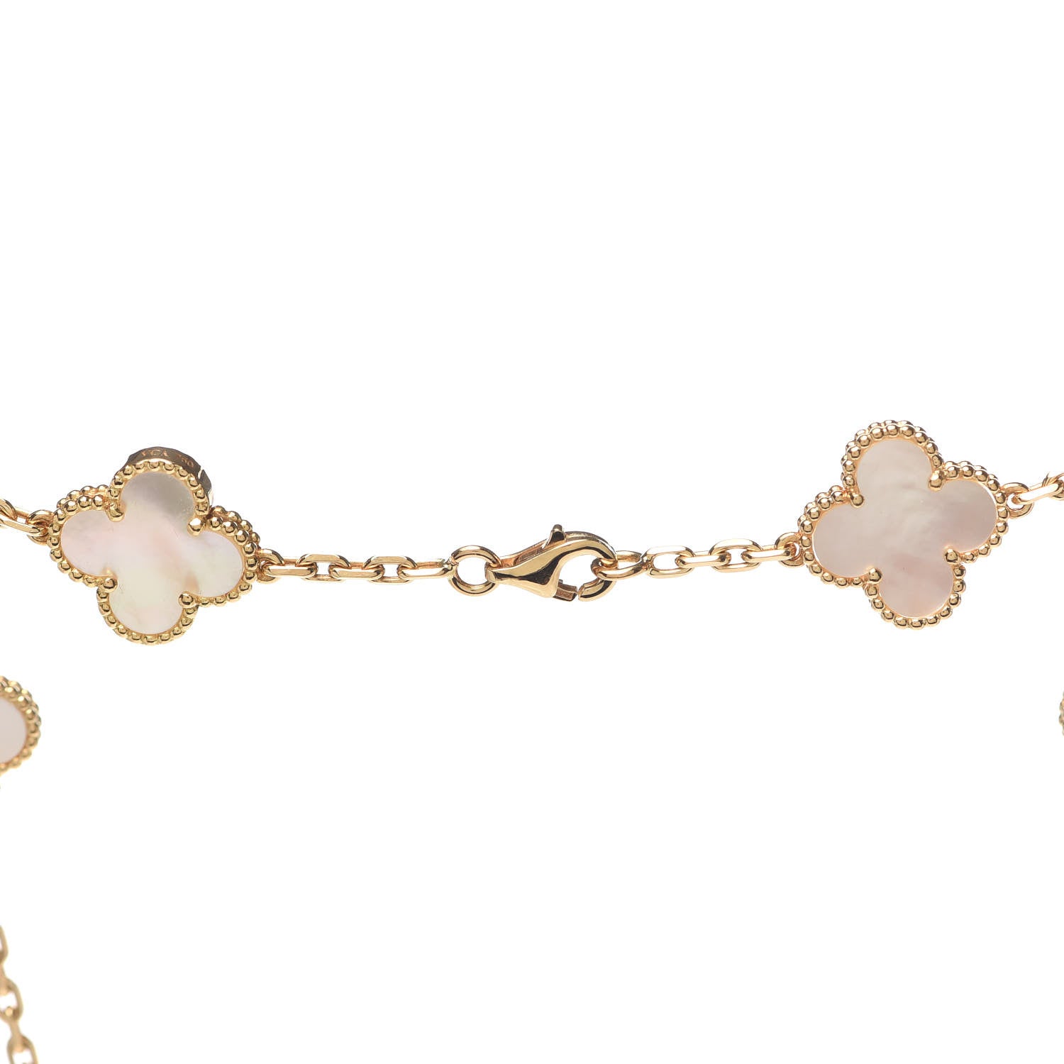 Van Cleef & Arpels 18K Yellow Gold Mother of Pearl 10 Motifs Vintage Alhambra Necklace 4 of 6