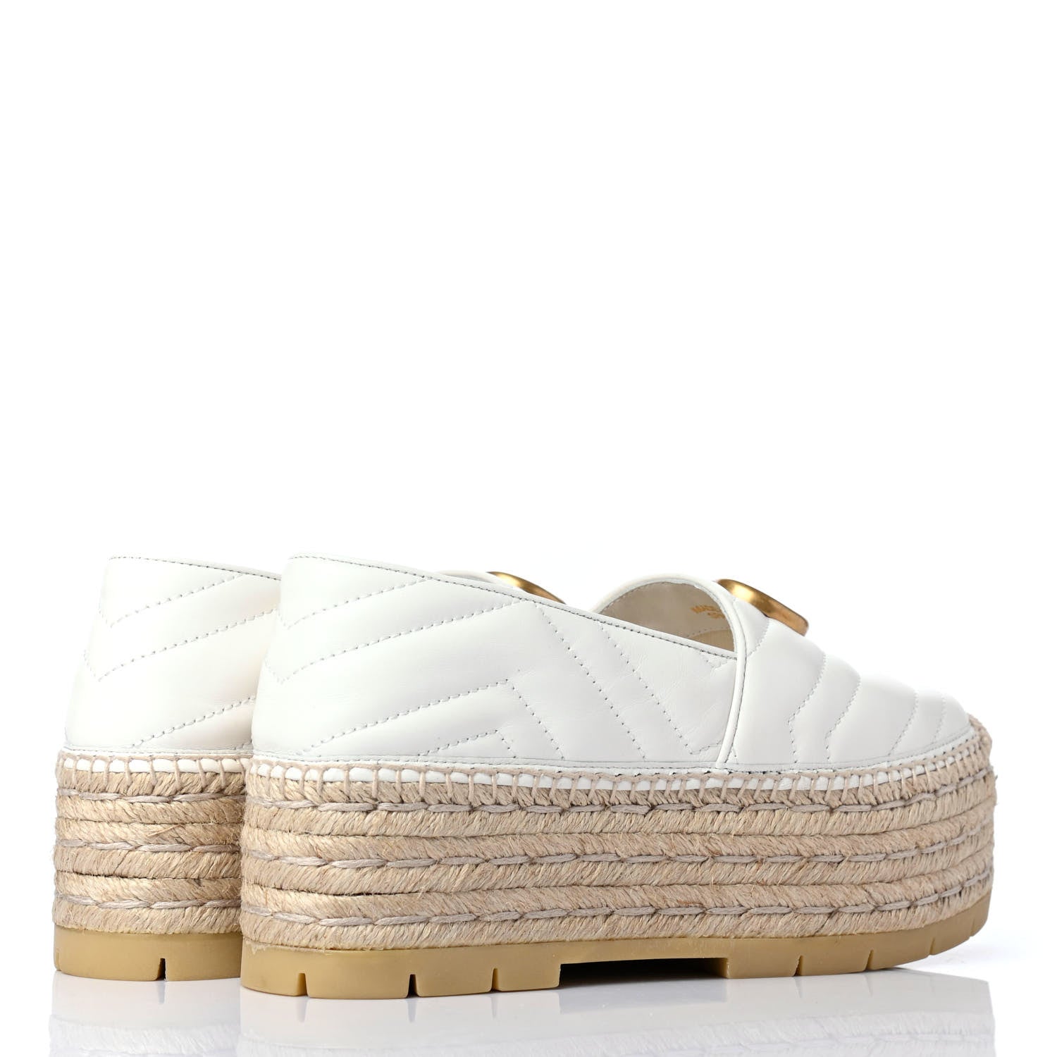 Gucci Nappa Matelasse GG Marmont Platform Espadrilles 37 Great White 3 of 4