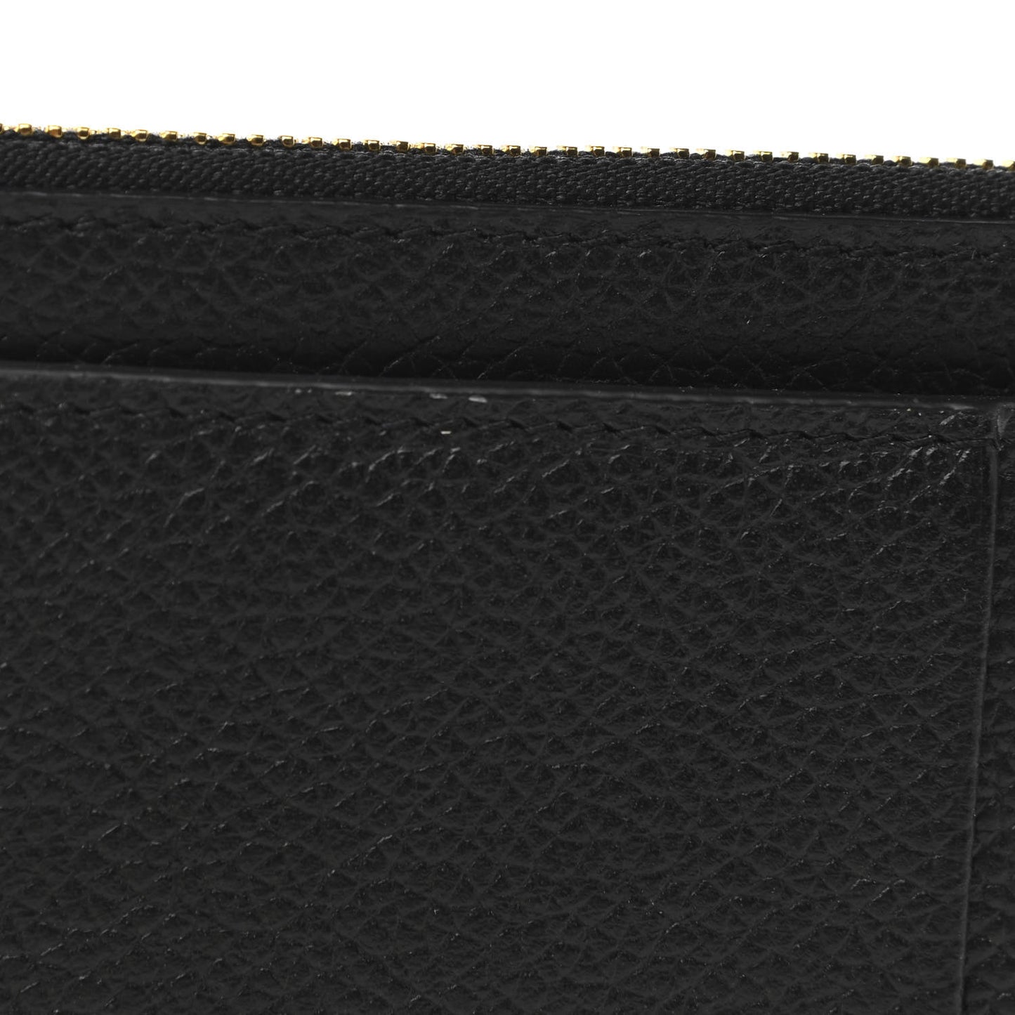 Grained Calfskin Logo Large Cash Long Coin Card Holder Black White