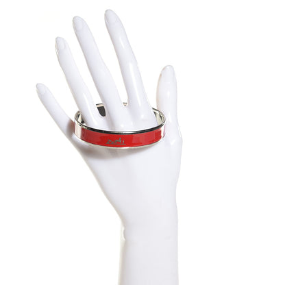 Hermes Enamel Printed Caleche Medium Bracelet 70 Red 6 of 8