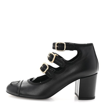 Chanel Lambskin Mary Jane Pumps 37 Black 1 of 10
