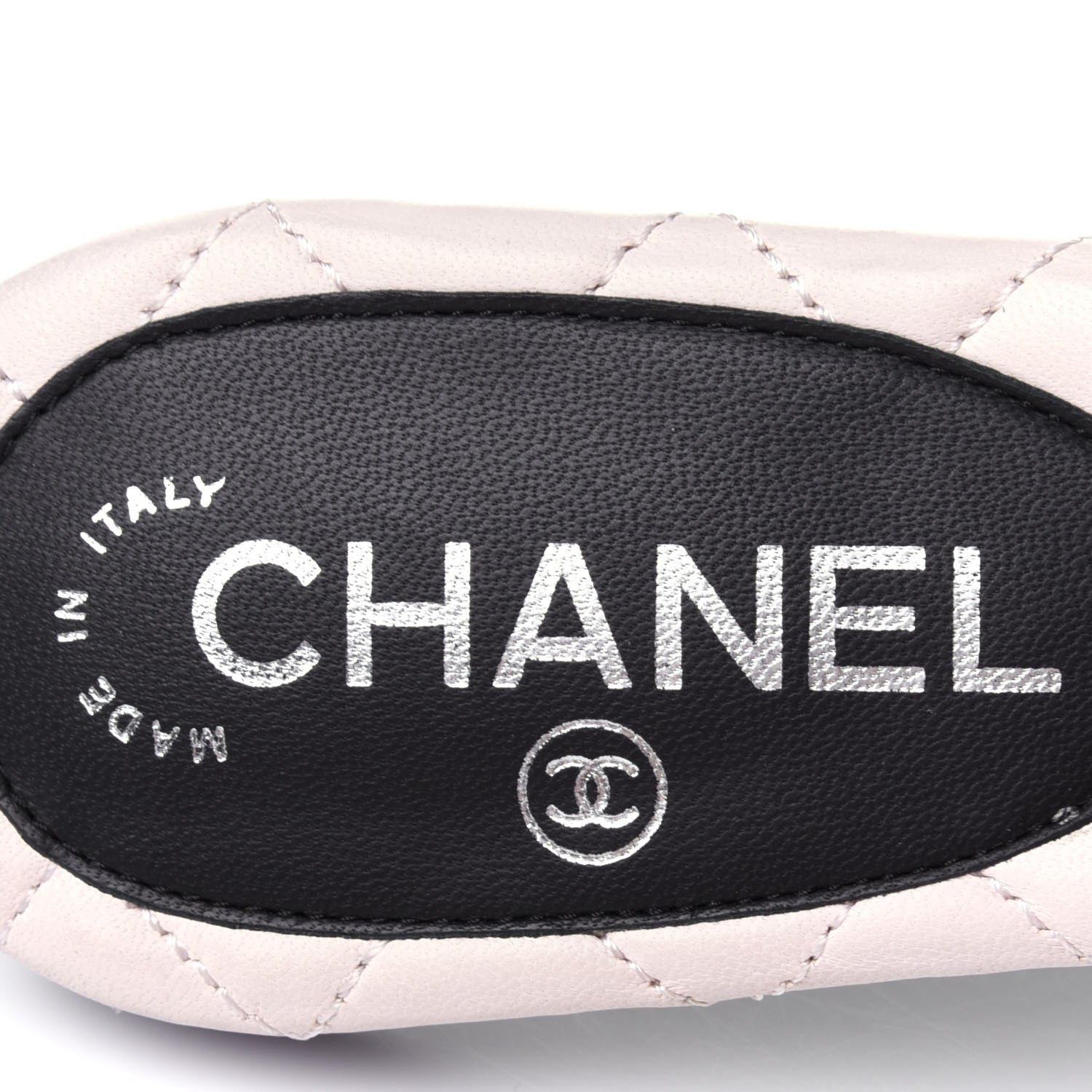 Chanel Goatskin Lambskin Quilted CC Sandal Mules 37.5 Black White 8 of 12
