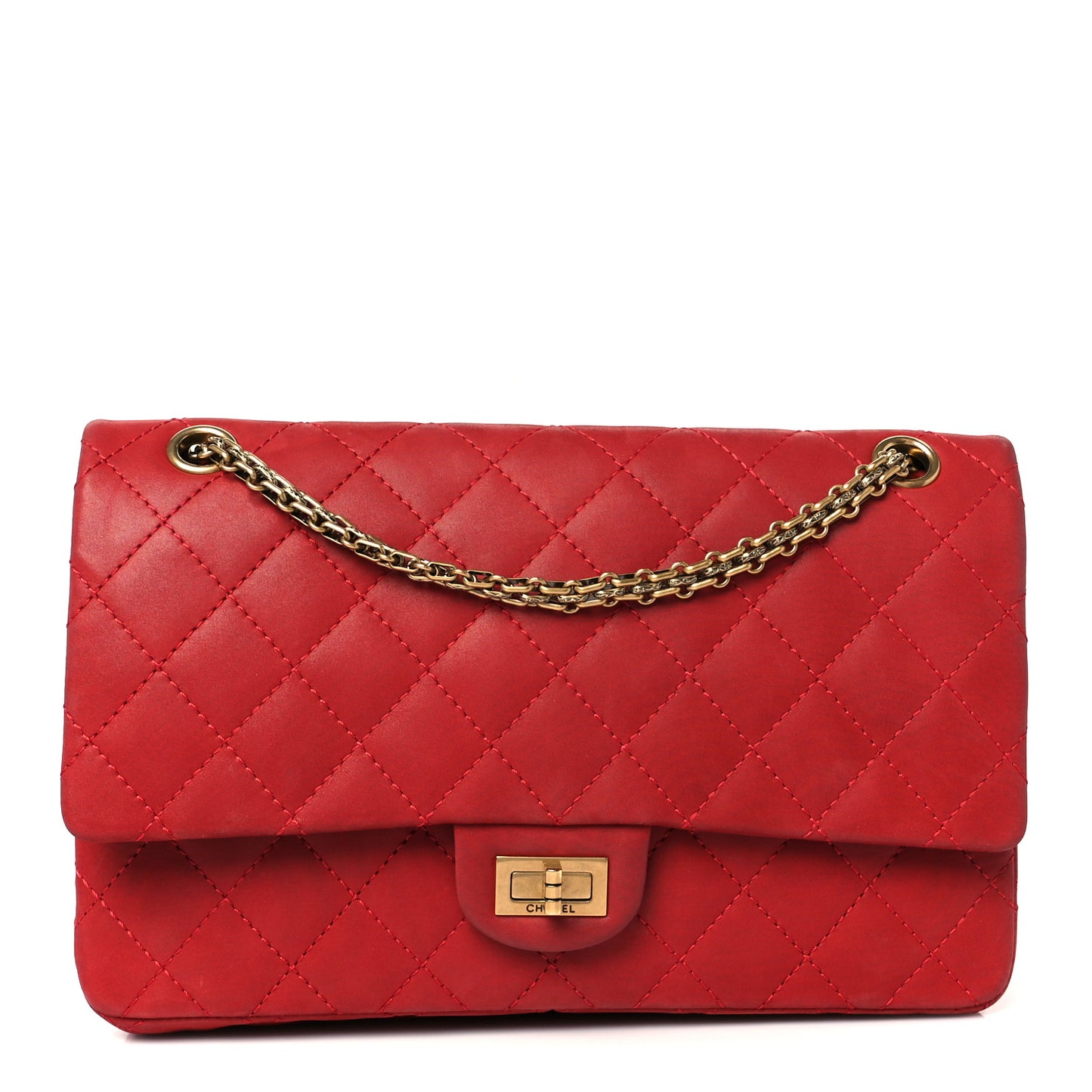 Iridescent Calfskin Quilted 2.55 Reissue 226 Flap Red