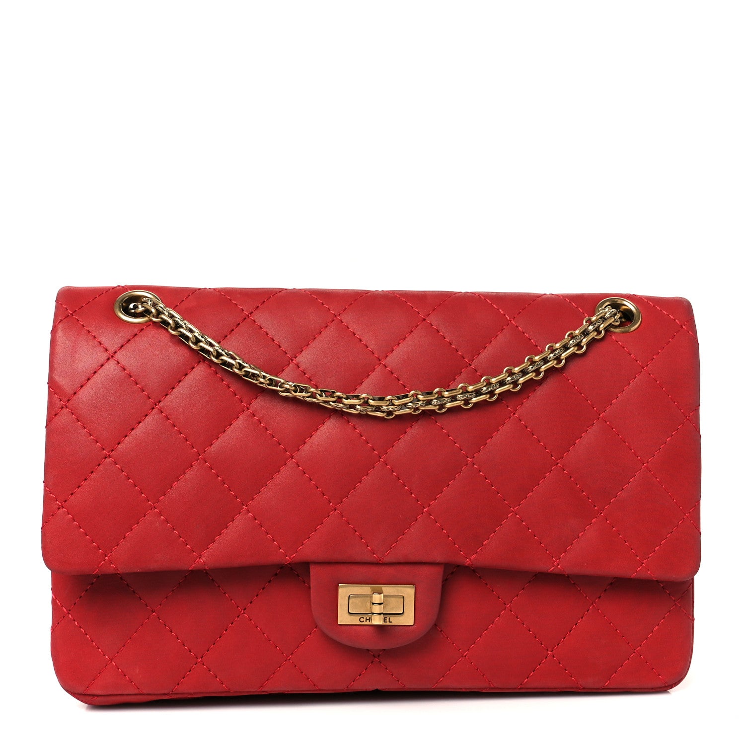 Chanel Iridescent Calfskin Quilted 2.55 Reissue 226 Flap Red 1 of 11