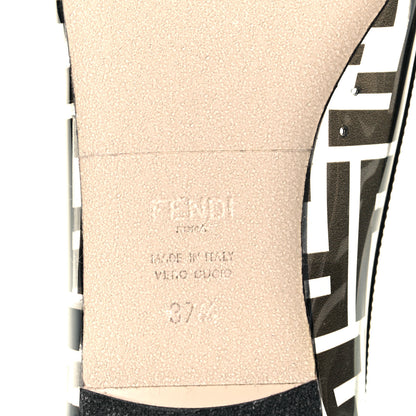 Fendi PVC Calfskin FF Colibri Ballerina Flats 37.5 Black 7 of 8