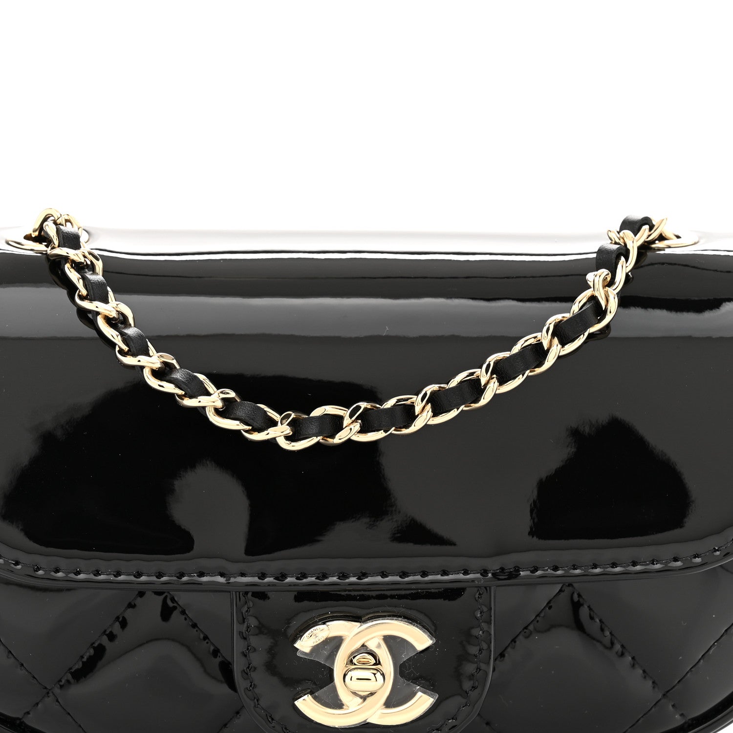 Chanel Patent Calfskin Quilted Mini Clutch Black 8 of 10