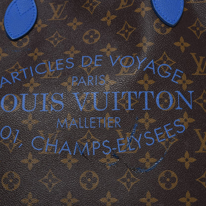 Louis Vuitton Monogram Articles de Voyage Ikat Neverfull MM Grand Blue 9 of 24