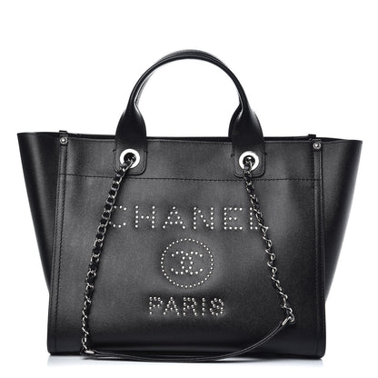 Chanel Caviar Small Studded Deauville Tote Black 1 of 8