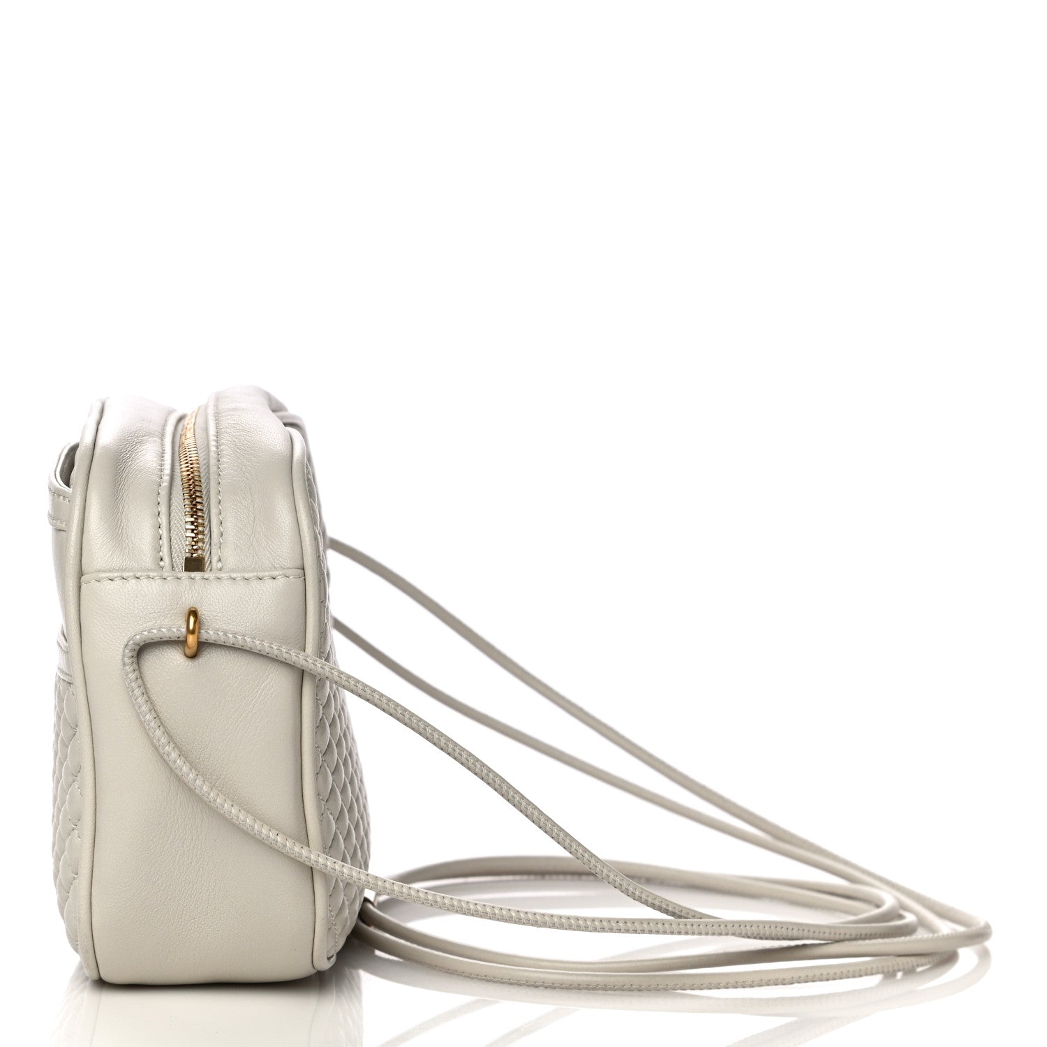 Saint Laurent Lambskin Quilted Victoire Camera Bag Blanc Vintage 10 of 11