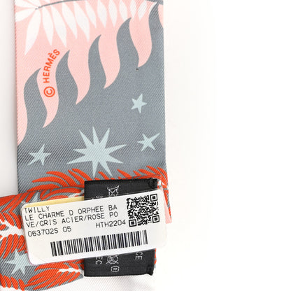 Hermes Silk Le Charme D Orphee Twilly Gris Acier Rose Poudre 3 of 3