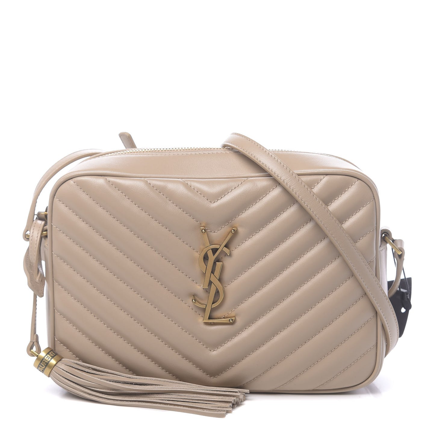 Calfskin Matelasse Monogram Lou Camera Bag Dark Beige