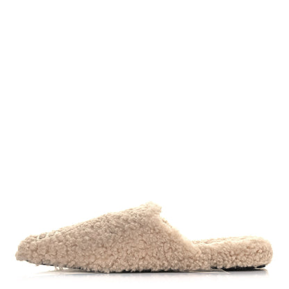Balenciaga Faux Shearling Cosy BB Mules 39.5 Beige 1 of 9