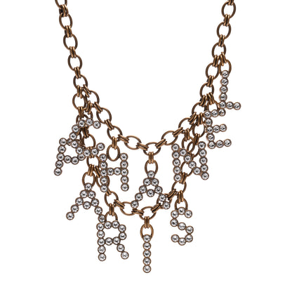 Chanel Crystal City of Lights Letter Chain Necklace Gold 1 of 5