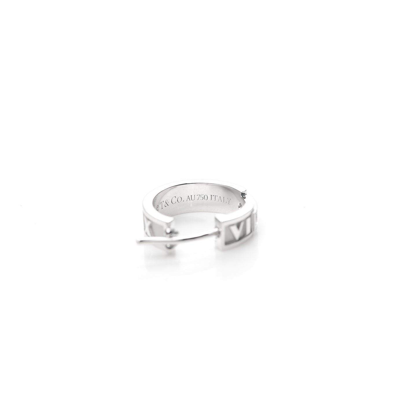 18K White Gold Diamond Atlas Hoop Earrings