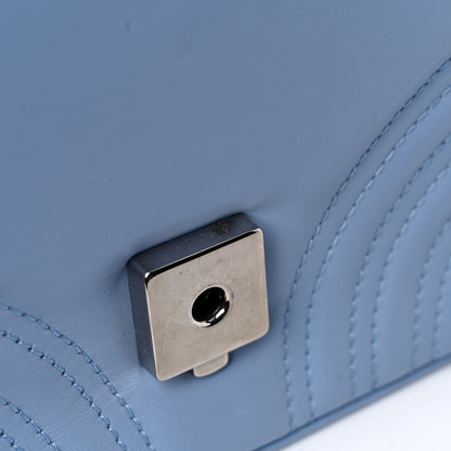 Gucci Calfskin Matelasse Mini GG Marmont Top Handle Shoulder Bag Porcelain Light Blue 11 of 14
