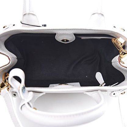 Burberry Grainy Calfskin House Check Small Banner Tote Chalk White 5 of 10