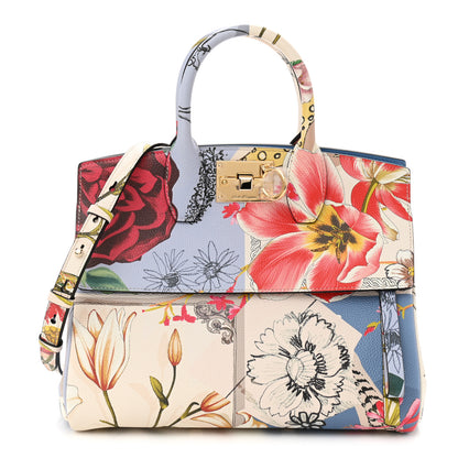 Salvatore Ferragamo Calfskin Floral Print The Studio Bag Slate Blue 1 of 8