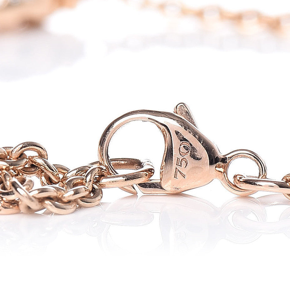 18K Rose Gold Diamond Belmont Single Station Bracelet