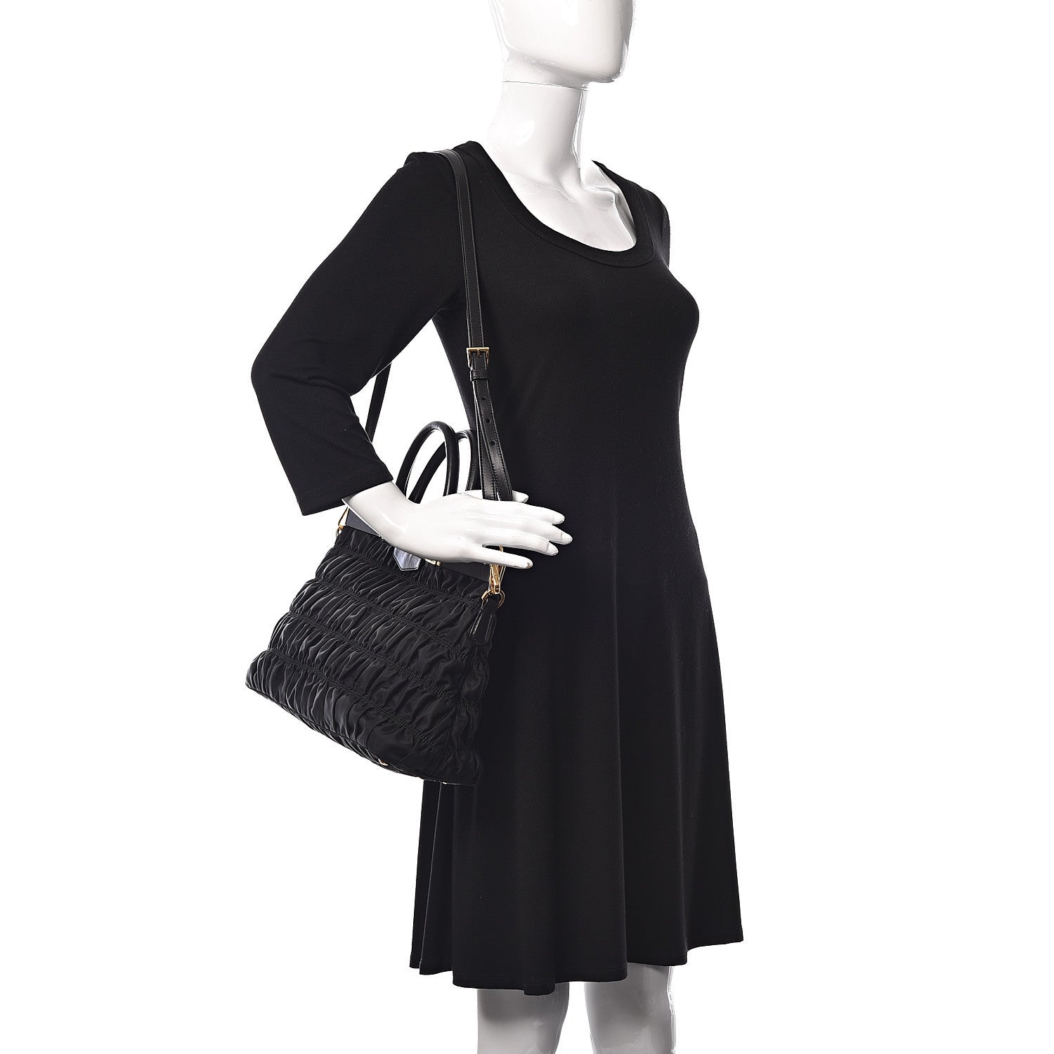 Prada Tessuto Nylon Gaufre Tote Black 3 of 10