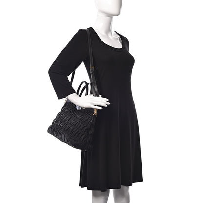 Prada Tessuto Nylon Gaufre Tote Black 3 of 10