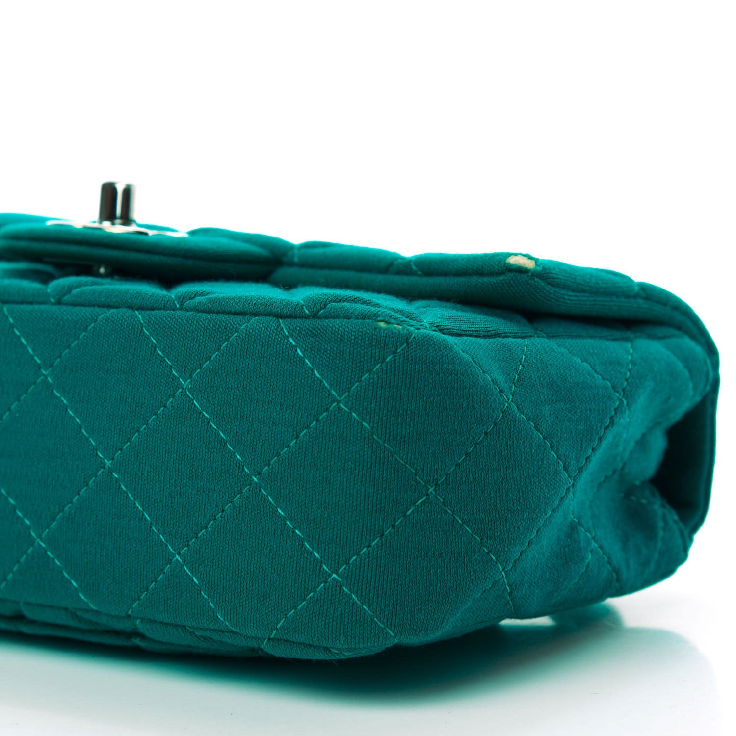 Chanel Jersey Quilted Mini Rectangular Flap Green 7 of 13