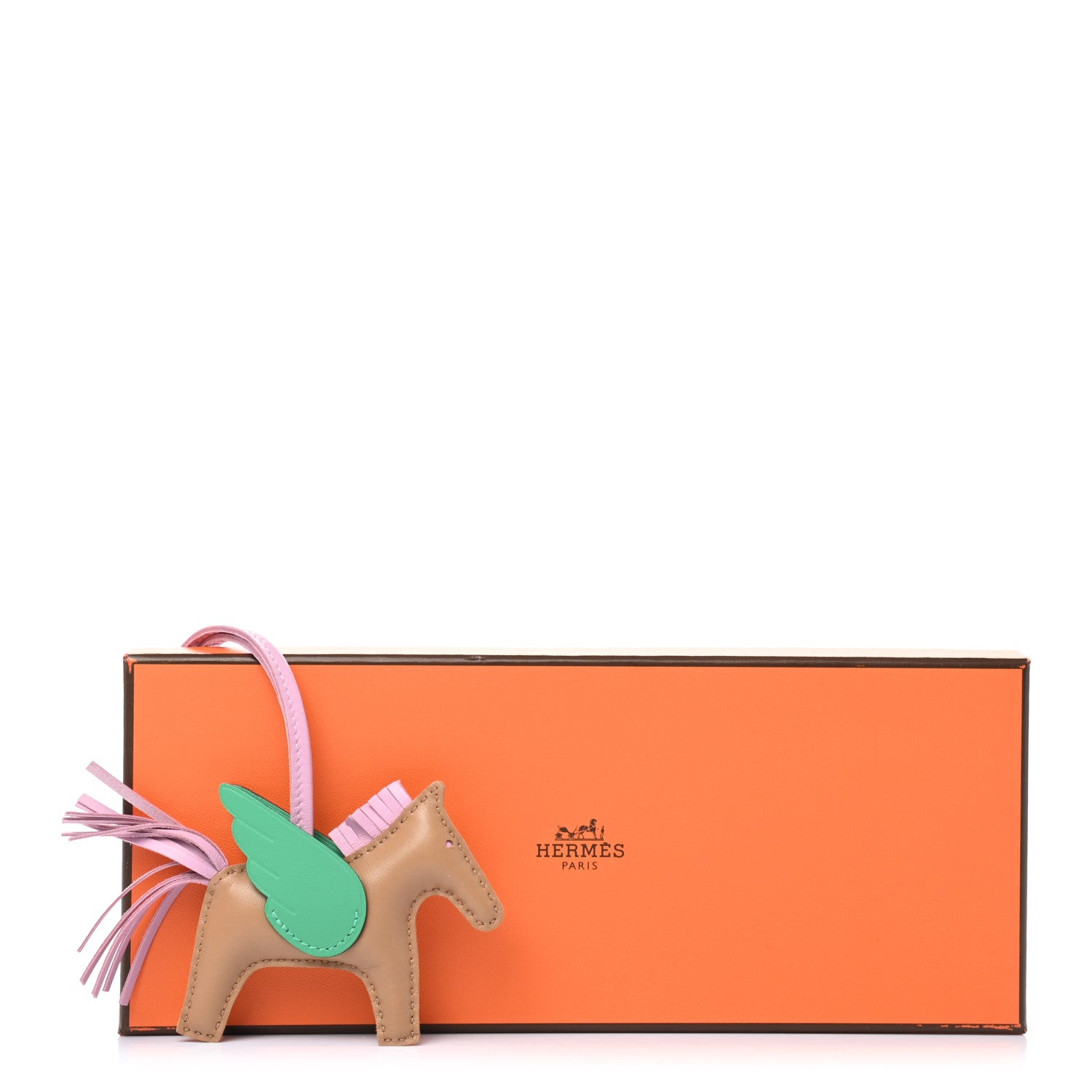 Hermes Milo Lambskin Grigri Rodeo Pegase Horse Bag Charm PM Chai Mauve Sylvestre Menthe 5 of 5