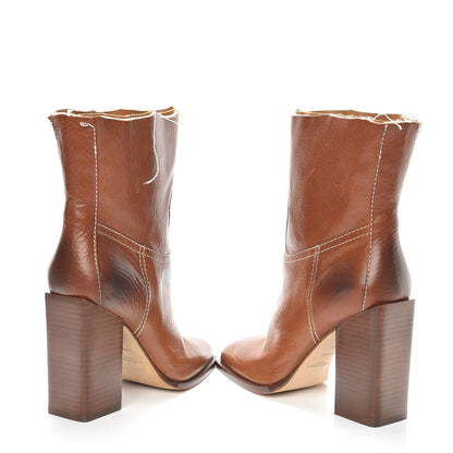 Saint Laurent Calfskin Jodie 105 Ankle Boots 36 Camel 6 of 13