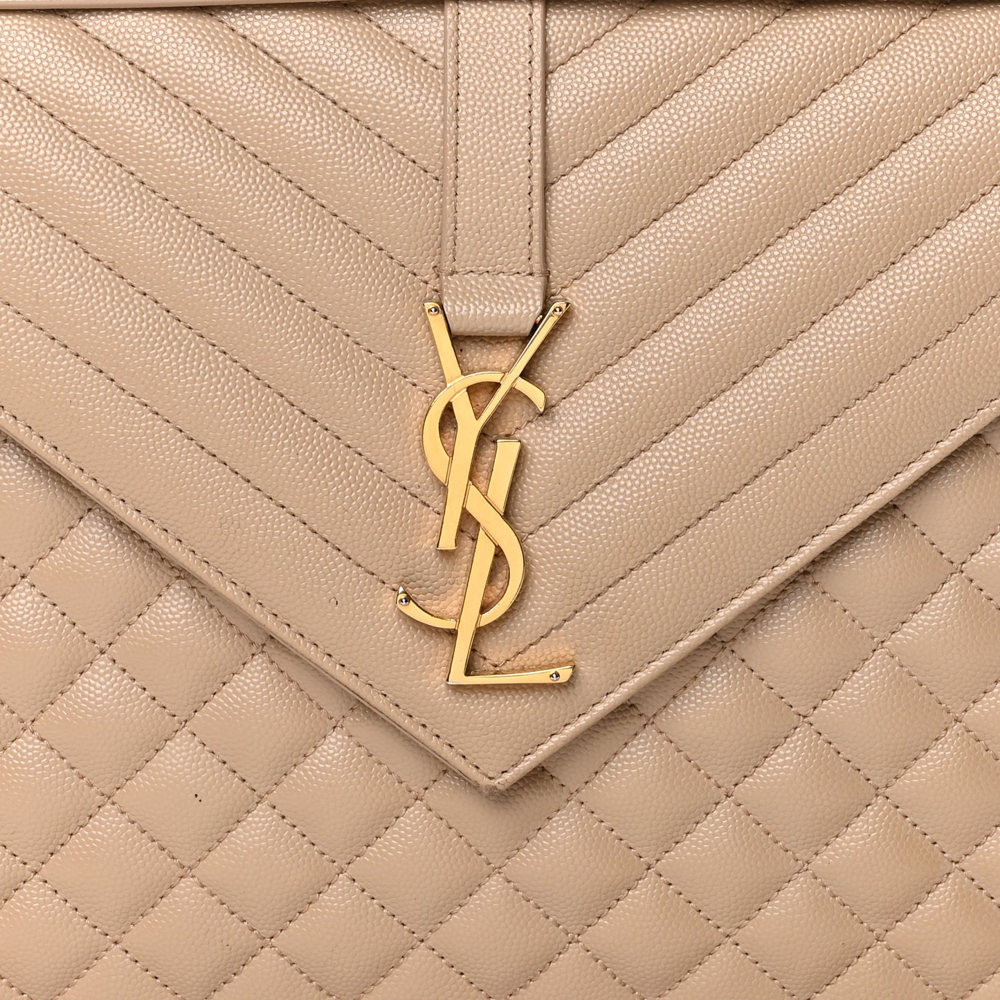 Grain De Poudre Mixed Matelasse Large Triquilt Monogram Satchel Nude Powder