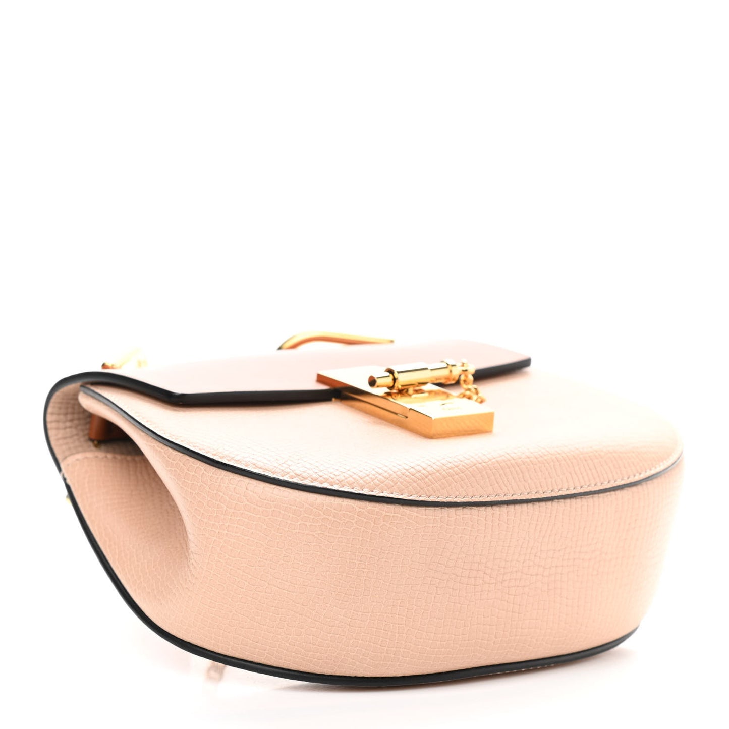 Grained Calfskin Lambskin Mini Bi-Color Drew Shoulder Bag Powder Beige Caramel