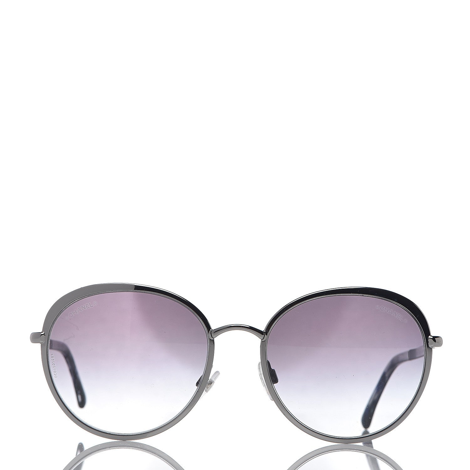 Chanel Round Spring Sunglasses 4206 Black Silver 2 of 6