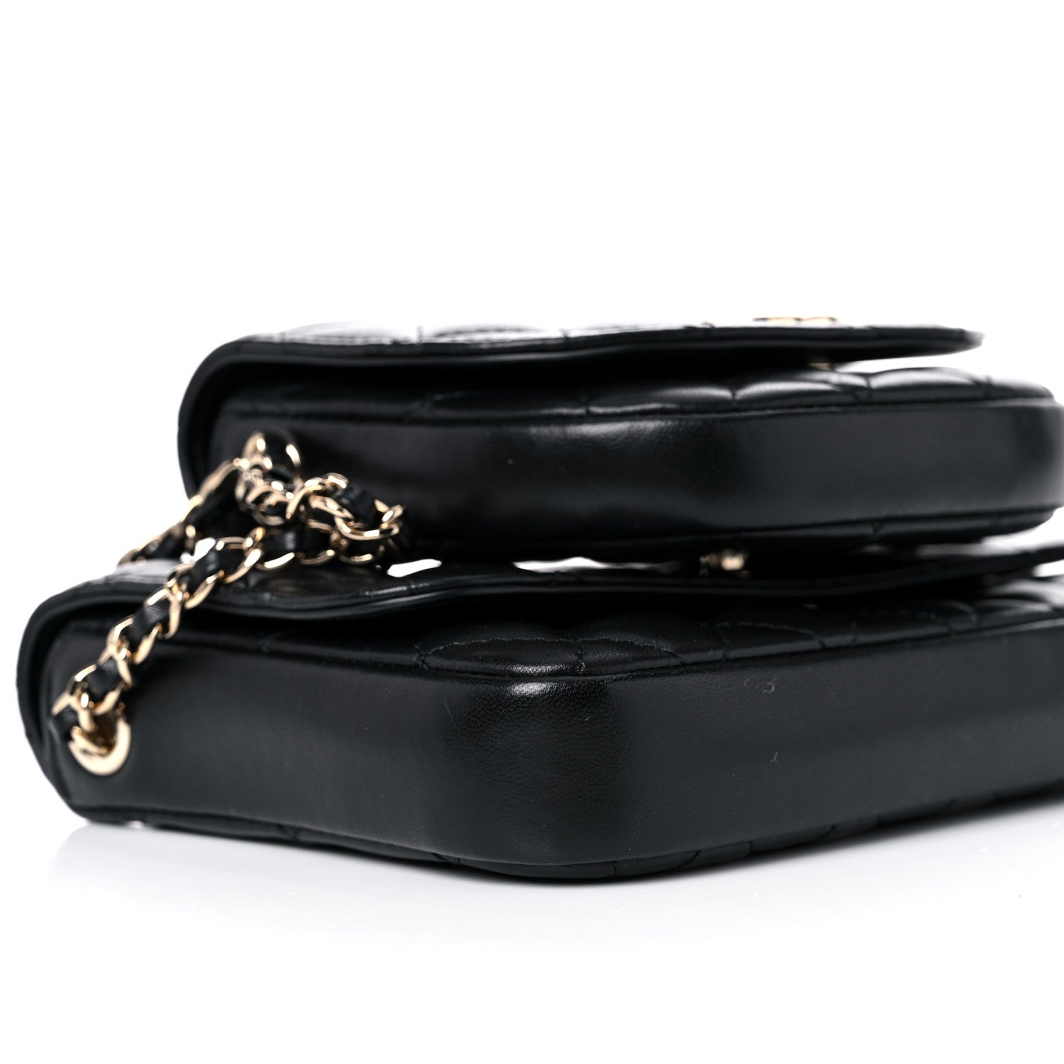 Chanel Lambskin Quilted Side Packs Black 10 of 14